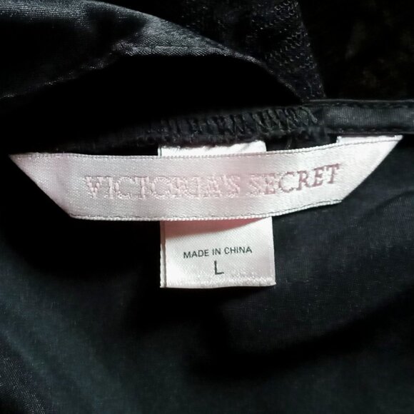 Victoria's Secret Black Lace & Silk Semi-sheer Mesh Babydoll Chemise Lingerie - Picture 11 of 16